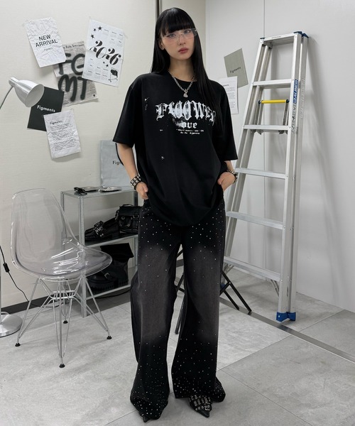 Figments(フィグメンツ)の「77フェードビックT(Tシャツ/カットソー・レディース・ホワイト/ブラック・FREE)」の7枚目の写真