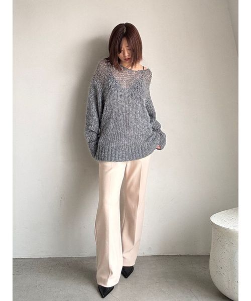 Henon.(ヘノン)の「ウォームフレアパンツ(その他パンツ・レディース・アイボリー/ブラック/ダークブラウン・34/36/38)」の2枚目の写真