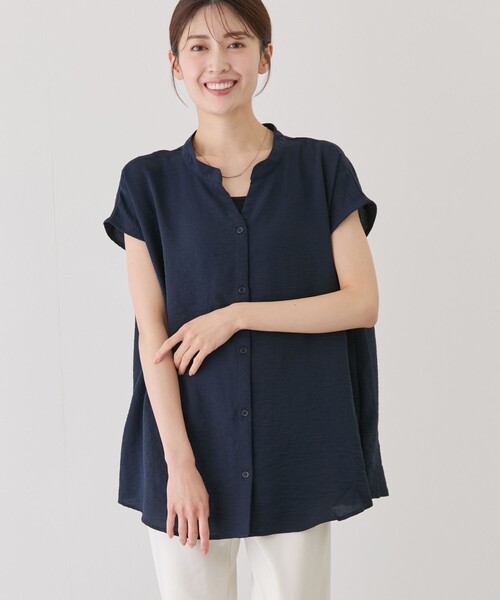 Jayro(ジャイロ)の「ワッシャーバンドカラーシャツ(シャツ/ブラウス・レディース・ホワイト系その他5/ホワイト系その他/ブルー系その他4/ブルー系その他2/ブラック・M)」の5枚目の写真