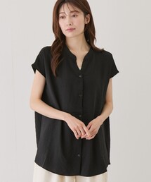 ワッシャーバンドカラーシャツ