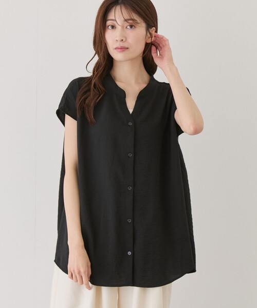 Jayro(ジャイロ)の「ワッシャーバンドカラーシャツ(シャツ/ブラウス・レディース・ホワイト系その他5/ホワイト系その他/ブルー系その他4/ブルー系その他2/ブラック・M)」の6枚目の写真