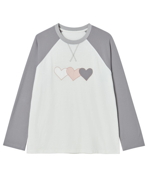 ROGIN N ROSIE(ロギンエンロージー)の「Heart Pointed Stripe Long Sleeve White(Tシャツ/カットソー・レディース・その他・FREE)」の3枚目の写真