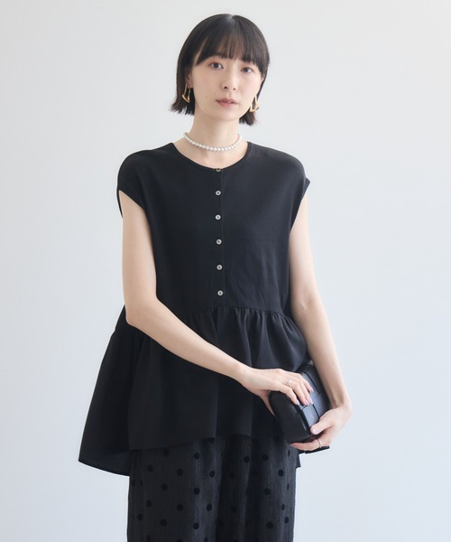 Paradise Picnic（パラダイスピクニック）の「ペプラムチュニック（Tシャツ/カットソー・レディース・ブラック/ブラウン・FREE）」の4枚目の写真