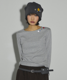 キャンディボタンロングスリーブTシャツ[グレー]