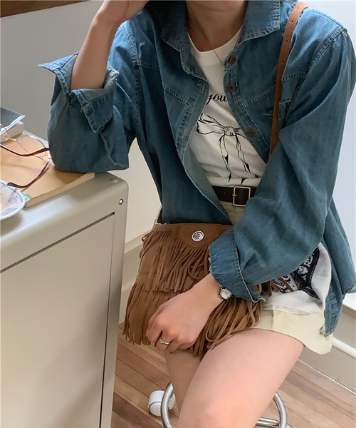 Girly Doll(ガーリードール)の「リボンプリントTシャツ(Tシャツ/カットソー・レディース・ホワイト・FREE)」の9枚目の写真