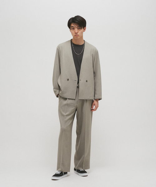 JOURNAL STANDARD(ジャーナルスタンダード)の「エフォートレス ノーカラー ジャケット(ノーカラージャケット・メンズ・ベージュ/ライトグレー/ネイビー・MEDIUM/LARGE)」の7枚目の写真