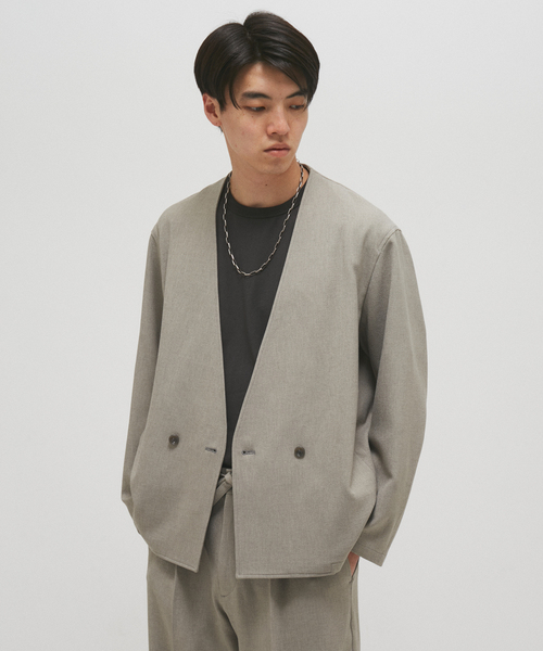 JOURNAL STANDARD(ジャーナルスタンダード)の「エフォートレス ノーカラー ジャケット(ノーカラージャケット・メンズ・ベージュ/ライトグレー/ネイビー・MEDIUM/LARGE)」の11枚目の写真