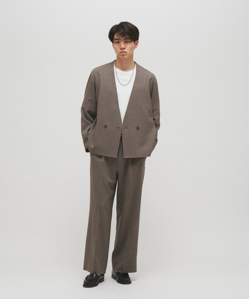 JOURNAL STANDARD(ジャーナルスタンダード)の「エフォートレス ノーカラー ジャケット(ノーカラージャケット・メンズ・ベージュ/ライトグレー/ネイビー・MEDIUM/LARGE)」の15枚目の写真