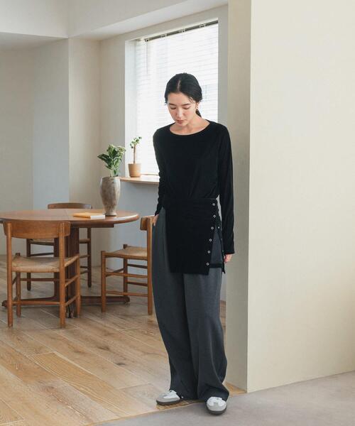 URBAN RESEARCH DOORS(アーバンリサーチドアーズ)の「シアーベロアプルオーバー(Tシャツ/カットソー・レディース・ブラック/ブラウン/ピンク・FREE)」の4枚目の写真