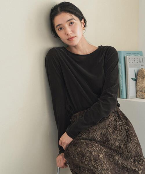 URBAN RESEARCH DOORS(アーバンリサーチドアーズ)の「シアーベロアプルオーバー(Tシャツ/カットソー・レディース・ブラック/ブラウン/ピンク・FREE)」の7枚目の写真