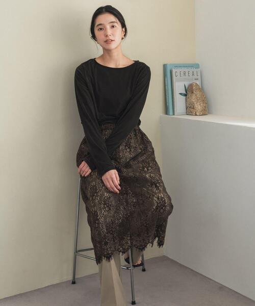 URBAN RESEARCH DOORS(アーバンリサーチドアーズ)の「シアーベロアプルオーバー(Tシャツ/カットソー・レディース・ブラック/ブラウン/ピンク・FREE)」の9枚目の写真