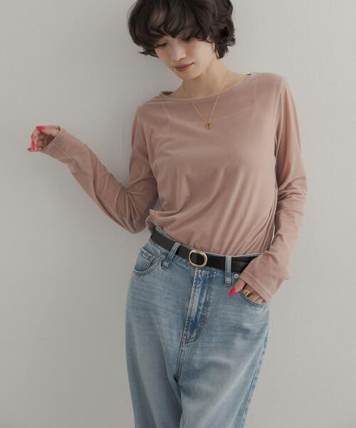 URBAN RESEARCH DOORS(アーバンリサーチドアーズ)の「シアーベロアプルオーバー(Tシャツ/カットソー・レディース・ブラック/ブラウン/ピンク・FREE)」の21枚目の写真