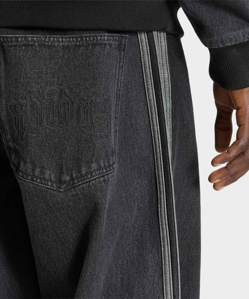 adidas（アディダス）の「adidas/アディダス ORI SST DENIM TRACK PANTS デニム トラックパンツ サイドライン デニムパンツ メンズ レディース 2026年 秋 秋服 冬 冬服（デニムパンツ・メンズ・ブラック・36/34/32/30）」の4枚目の写真