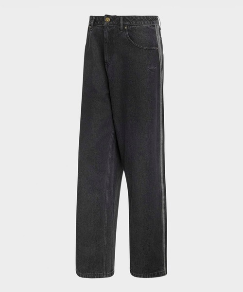 adidas（アディダス）の「adidas/アディダス ORI SST DENIM TRACK PANTS デニム トラックパンツ サイドライン デニムパンツ メンズ レディース 2026年 秋 秋服 冬 冬服（デニムパンツ・メンズ・ブラック・36/34/32/30）」の2枚目の写真