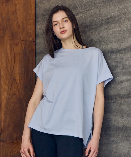 Julier Yoga and Relax(ジュリエヨガアンドリラックス)の「Julier (定番)ライトプライム オーバートップス(Tシャツ/カットソー・レディース・ブルー/ホワイト/ネイビー・FREE)」の3枚目の写真