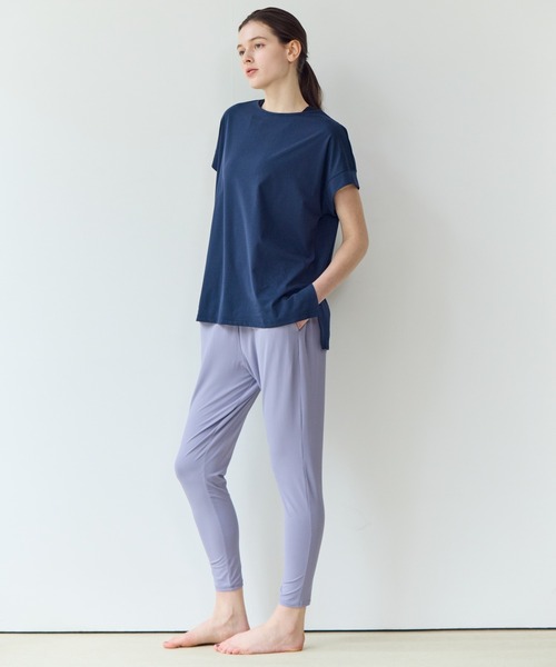 Julier Yoga and Relax(ジュリエヨガアンドリラックス)の「Julier (定番)ライトプライム オーバートップス(Tシャツ/カットソー・レディース・ブルー/ホワイト/ネイビー・FREE)」の6枚目の写真