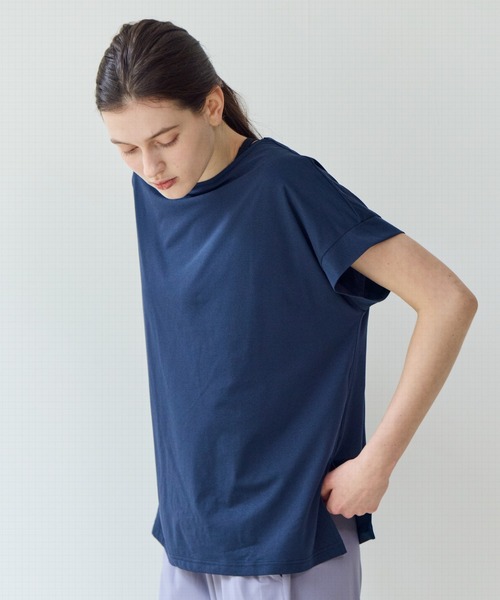 Julier Yoga and Relax(ジュリエヨガアンドリラックス)の「Julier (定番)ライトプライム オーバートップス(Tシャツ/カットソー・レディース・ブルー/ホワイト/ネイビー・FREE)」の8枚目の写真