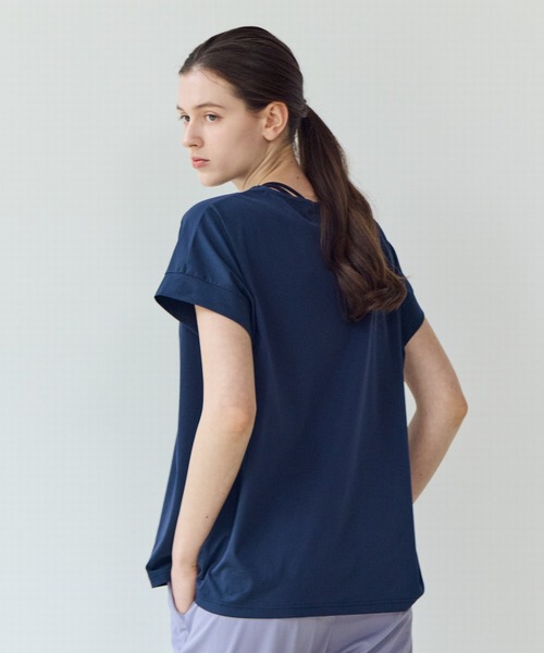 Julier Yoga and Relax(ジュリエヨガアンドリラックス)の「Julier (定番)ライトプライム オーバートップス(Tシャツ/カットソー・レディース・ブルー/ホワイト/ネイビー・FREE)」の20枚目の写真