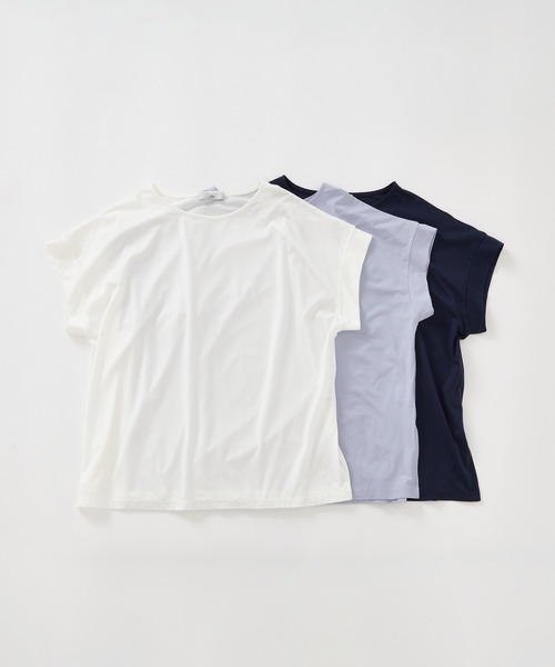 Julier Yoga and Relax(ジュリエヨガアンドリラックス)の「Julier (定番)ライトプライム オーバートップス(Tシャツ/カットソー・レディース・ブルー/ホワイト/ネイビー・FREE)」の11枚目の写真