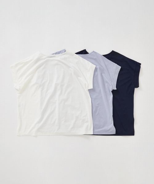Julier Yoga and Relax(ジュリエヨガアンドリラックス)の「Julier (定番)ライトプライム オーバートップス(Tシャツ/カットソー・レディース・ブルー/ホワイト/ネイビー・FREE)」の12枚目の写真