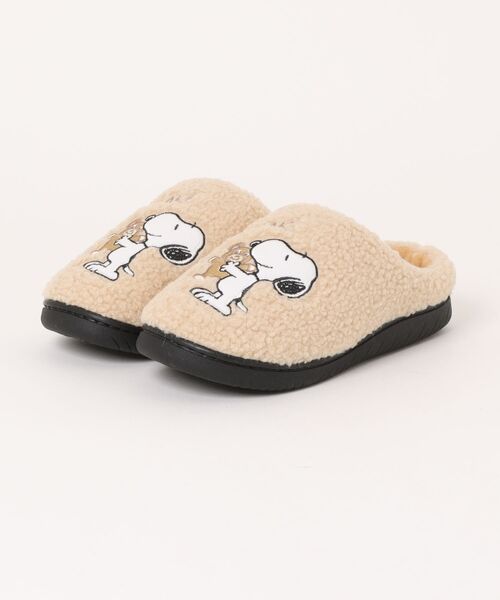 PEANUTS（ピーナッツ）の「【PEANUTS SNOOPY】ボアサンダル（サンダル・レディース・グレー/ベージュ/ブルー・M/L/LL）」の3枚目の写真