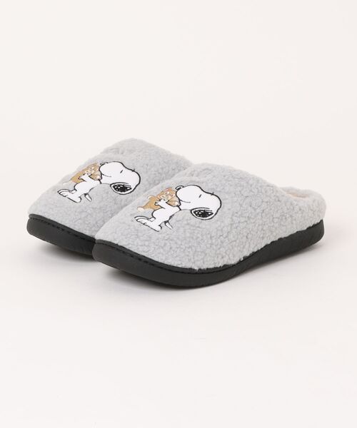PEANUTS（ピーナッツ）の「【PEANUTS SNOOPY】ボアサンダル（サンダル・レディース・グレー/ベージュ/ブルー・M/L/LL）」の2枚目の写真