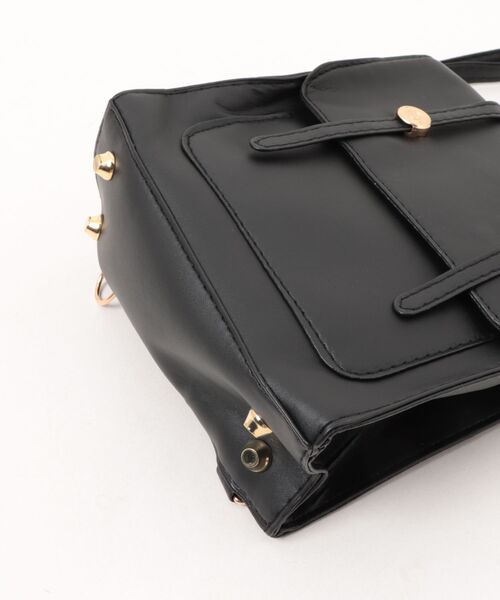 Burner（バーナー）の「【Leathen Leather（レーセンレザー）】レトロ調レザー 3WAYスクエアリュック lea-bpack-4-14（バックパック/リュック・レディース・シルバー/ブラック・FREE）」の4枚目の写真