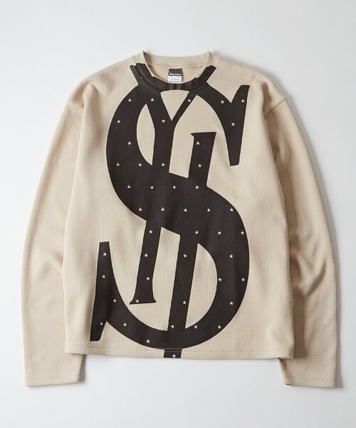 Sourcream(サワークリーム)の「【Sourcream】$ワッフルクルー(Tシャツ/カットソー・レディース・ベージュ/ブラック・SMALL/MEDIUM)」の17枚目の写真
