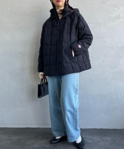 DANTON（ダントン）の「【WEB先行予約】[DANTON/ダントン] ナイロンタフタ フードダウンジャケット（ダウンジャケット/コート・レディース・ブラック/ライトベージュ・S）」の18枚目の写真