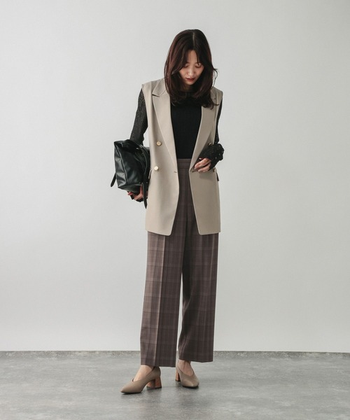 GLOBAL WORK（グローバルワーク）の「ウツクシルエットストレート柄/817336（その他パンツ・レディース・ブラウン系その他5/グレー系その他・X-SMALL/SMALL/MEDIUM/LARGE/X-LARGE/XX-LARGE）」の8枚目の写真