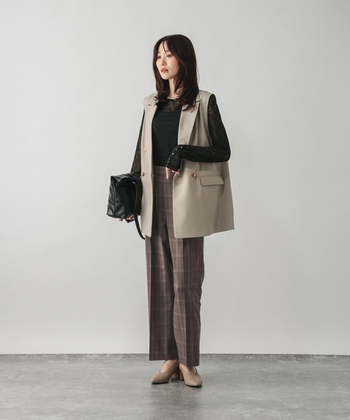 GLOBAL WORK（グローバルワーク）の「ウツクシルエットストレート柄/817336（その他パンツ・レディース・ブラウン系その他5/グレー系その他・X-SMALL/SMALL/MEDIUM/LARGE/X-LARGE/XX-LARGE）」の9枚目の写真