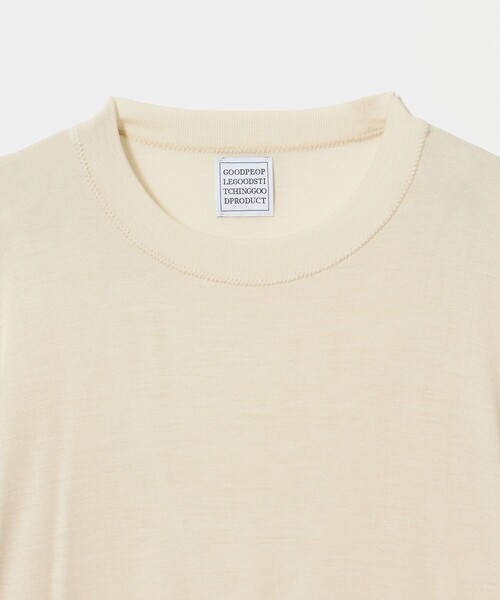 GOOD PEOPLE GOOD STITCHING GOOD PRODUCT(グッドピープルグッドスティッチンググッドプロダクト)の「<GOOD PEOPLE GOOD STITCHING GOOD PRODUCT>コンフォート クルーネック ニット(ニット/セーター・レディース・クリーム/ブラック・S)」の4枚目の写真