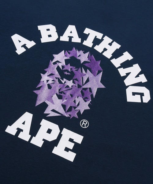 A BATHING APE(アベイシングエイプ)の「METALLIC BAPE STA COLLEGE RELAXED FIT TEE(Tシャツ/カットソー・メンズ・ブラック/ホワイト/ネイビー・X-LARGE/SMALL/MEDIUM/LARGE/XX-LARGE)」の9枚目の写真