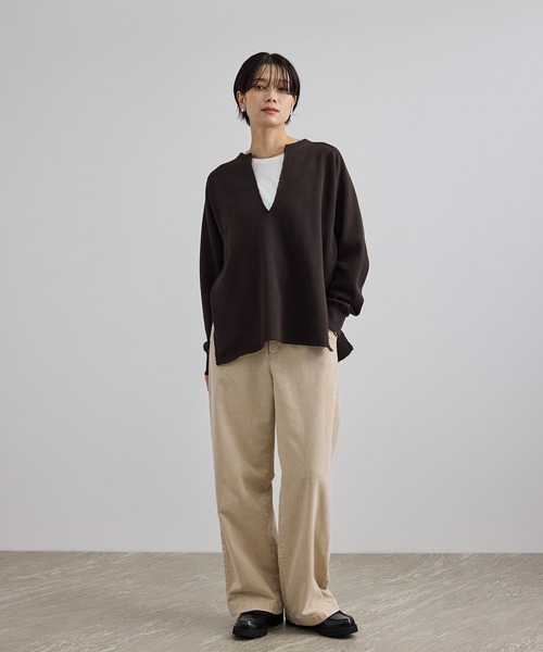 SALON adam et rope'(サロン アダム エ ロペ)の「TOMPKINS 裏毛スウェット(スウェット・レディース・ベージュ系その他/ダークブラウン・FREE)」の3枚目の写真