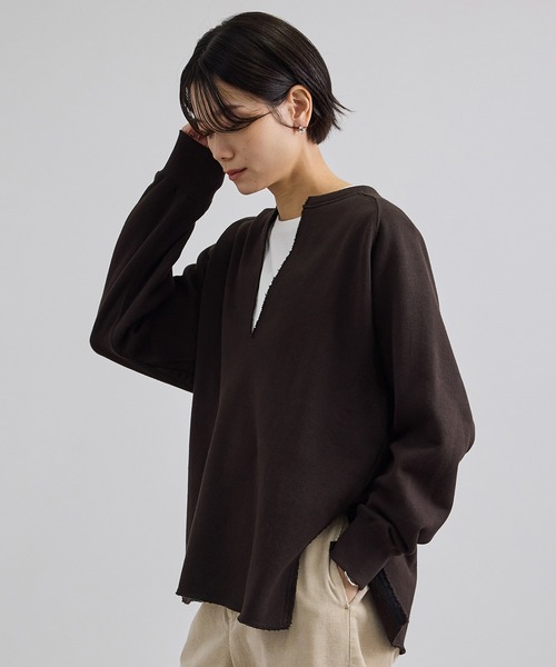 SALON adam et rope'(サロン アダム エ ロペ)の「TOMPKINS 裏毛スウェット(スウェット・レディース・ベージュ系その他/ダークブラウン・FREE)」の6枚目の写真