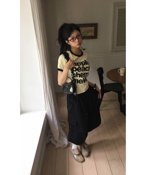modimood(モディムード)の「バギーピンタックバミューダカーゴパンツ(カーゴパンツ・レディース・ベージュ/ブラック・FREE)」の17枚目の写真