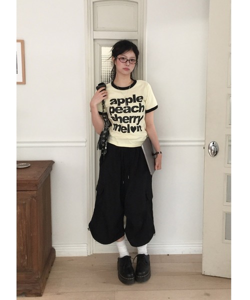modimood(モディムード)の「バギーピンタックバミューダカーゴパンツ(カーゴパンツ・レディース・ベージュ/ブラック・FREE)」の18枚目の写真