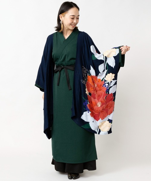 倭物やカヤ(ワモノヤカヤ)の「【倭物やカヤ】花つづりUV羽織(カーディガン/ボレロ・レディース・グリーン系その他/ネイビー/エンジ・FREE)」の8枚目の写真