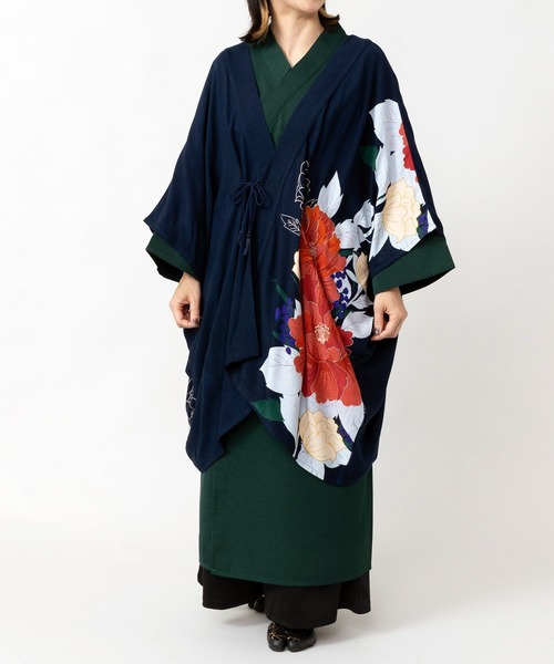 倭物やカヤ(ワモノヤカヤ)の「【倭物やカヤ】花つづりUV羽織(カーディガン/ボレロ・レディース・グリーン系その他/ネイビー/エンジ・FREE)」の12枚目の写真
