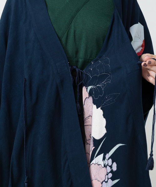 倭物やカヤ(ワモノヤカヤ)の「【倭物やカヤ】花つづりUV羽織(カーディガン/ボレロ・レディース・グリーン系その他/ネイビー/エンジ・FREE)」の14枚目の写真
