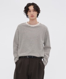 MHL. | TEXTURED COTTON STRIPE(Tシャツ/カットソー)