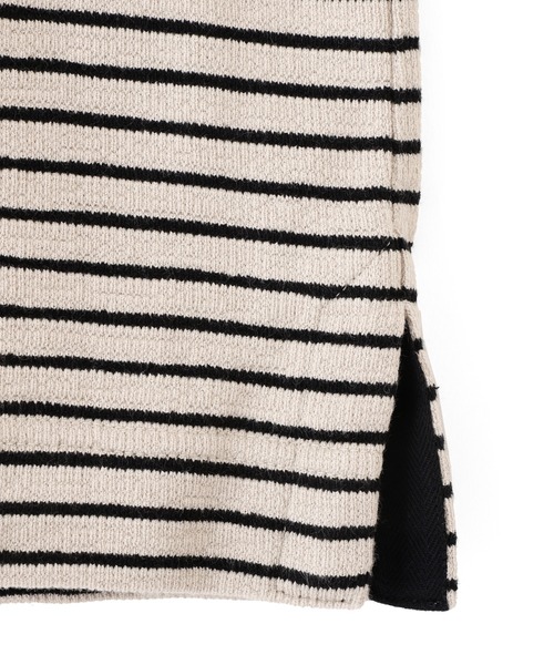 MHL.(エムエイチエル)の「TEXTURED COTTON STRIPE(Tシャツ/カットソー・メンズ・ダークグリーン/ライトベージュ・LARGE/MEDIUM)」の7枚目の写真