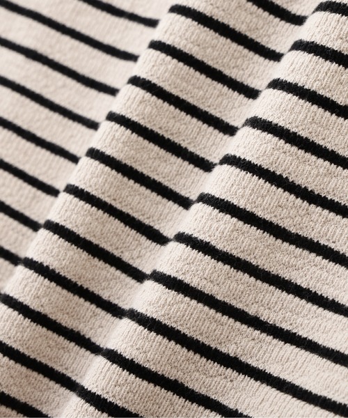 MHL.(エムエイチエル)の「TEXTURED COTTON STRIPE(Tシャツ/カットソー・メンズ・ダークグリーン/ライトベージュ・LARGE/MEDIUM)」の8枚目の写真