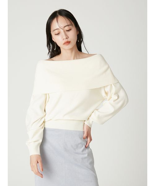 FRAY I.D（フレイアイディー）の「ワイドカラーオフショルダープルオーバー（Tシャツ/カットソー・レディース・レッド/ブラウン/ミント/アイボリー・F）」の12枚目の写真