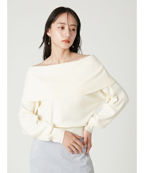 FRAY I.D（フレイアイディー）の「ワイドカラーオフショルダープルオーバー（Tシャツ/カットソー・レディース・レッド/ブラウン/ミント/アイボリー・F）」の2枚目の写真