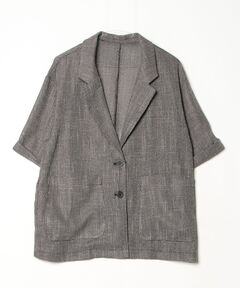 セール】カラミ織り5分袖ジャケット 657167【KKfashion紹介アイテム