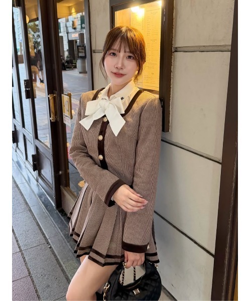 Darich(ダーリッチ)の「チェックベロアトリムセットアップ(セットアップ・レディース・ボルドー/ブラウン/ブラック・M/S)」の16枚目の写真