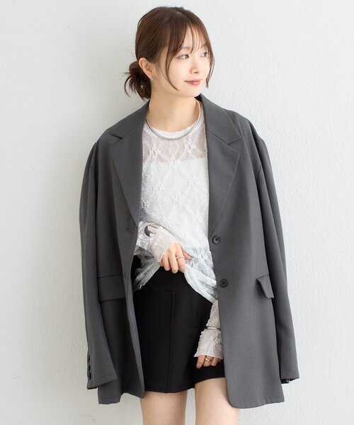 mystic(ミスティック)の「【ZOZO限定ITEM】フラワーレースロングTシャツ(Tシャツ/カットソー・レディース・ブラウン/オフホワイト・FREE)」の7枚目の写真
