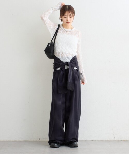 mystic(ミスティック)の「【ZOZO限定ITEM】フラワーレースロングTシャツ(Tシャツ/カットソー・レディース・ブラウン/オフホワイト・FREE)」の8枚目の写真