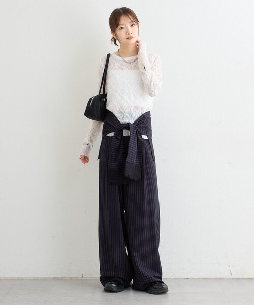 mystic(ミスティック)の「【ZOZO限定ITEM】フラワーレースロングTシャツ(Tシャツ/カットソー・レディース・ブラウン/オフホワイト・FREE)」の14枚目の写真